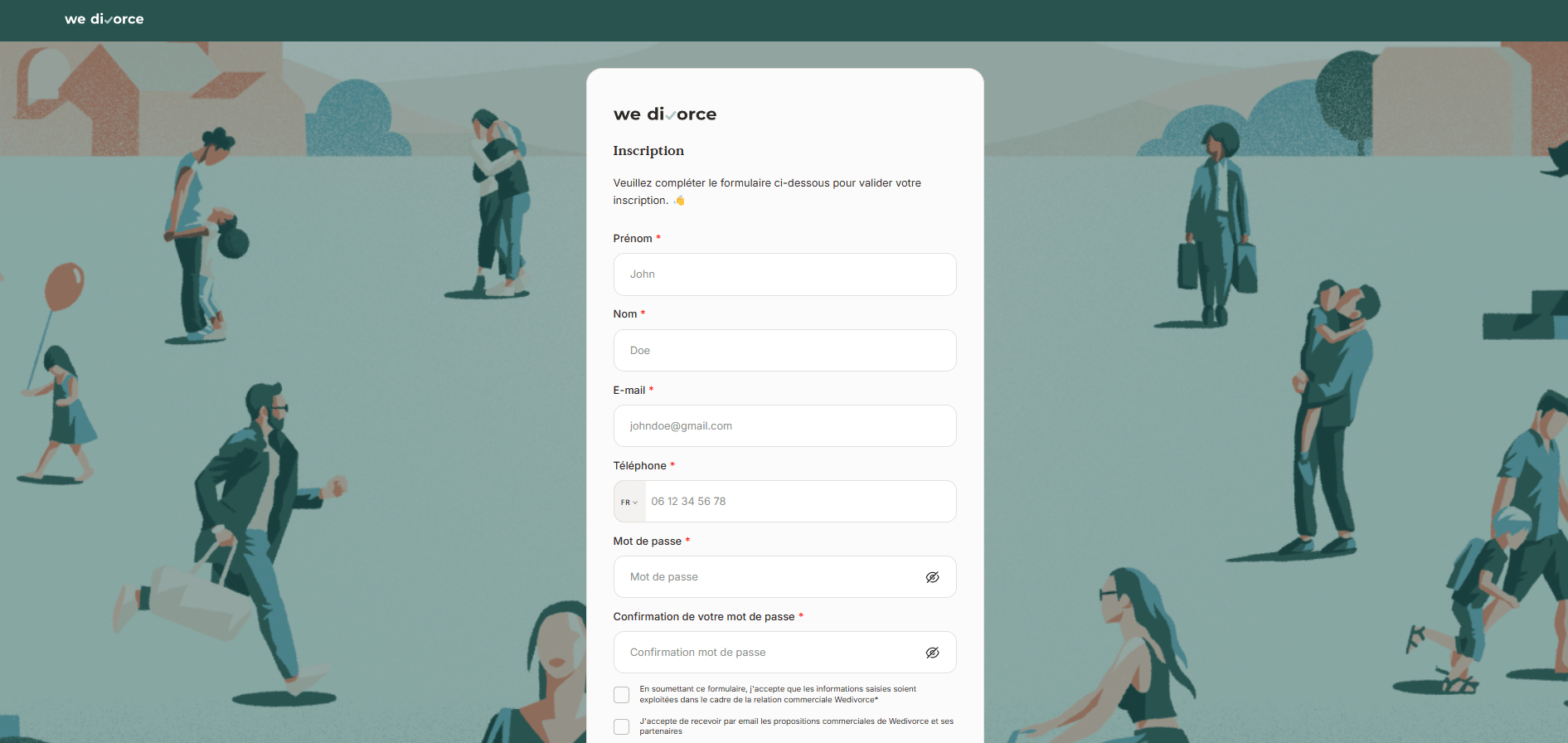 inscription wedivorce